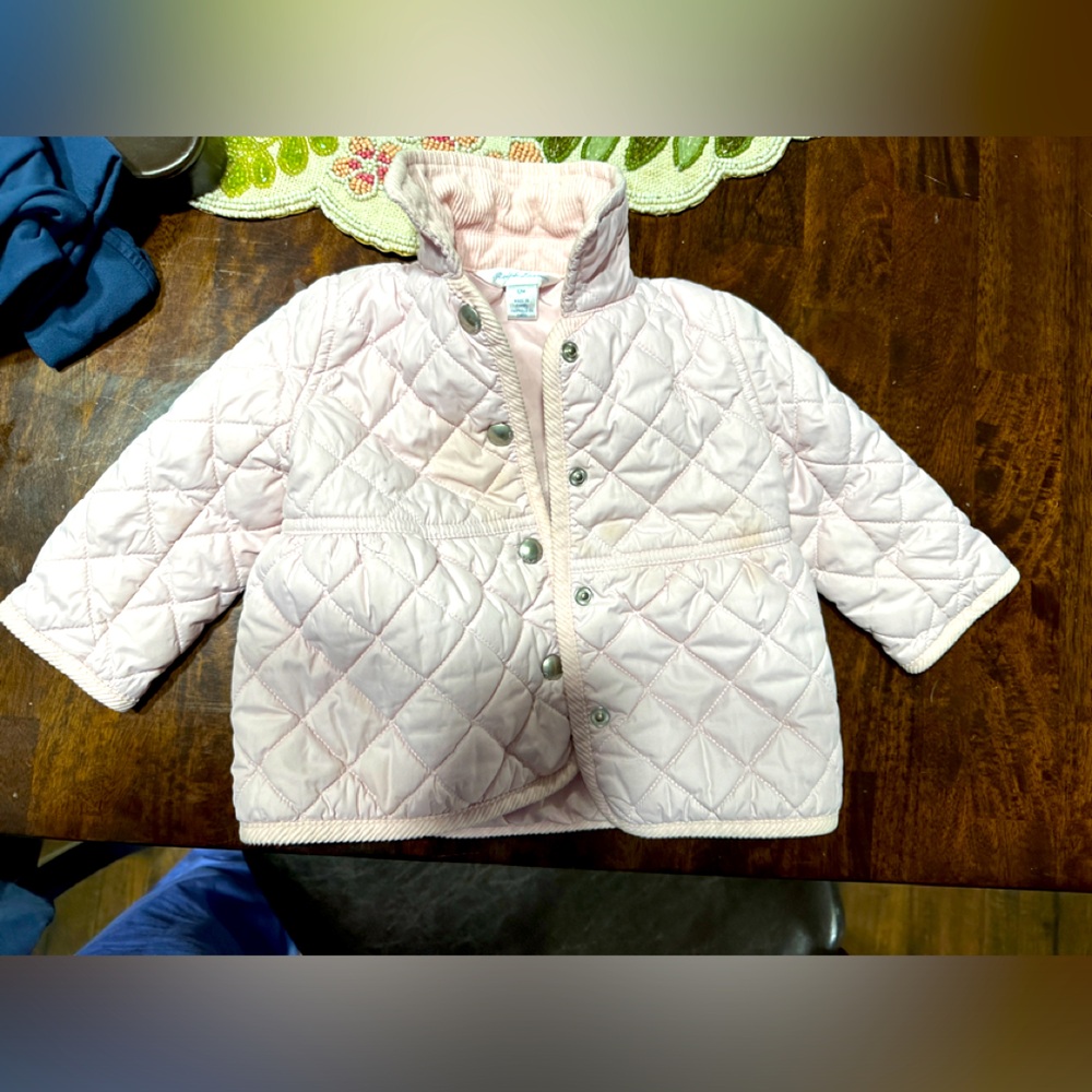 Ralph Lauren Pink cable jacket. Has a small stain.